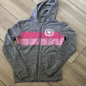 Girls Grey & Pink Jacket w/Hoodie
